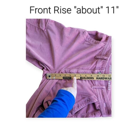 American Eagle pink super high rise baggy wide leg corduroy cargo pants size 6 - Picture 9 of 11